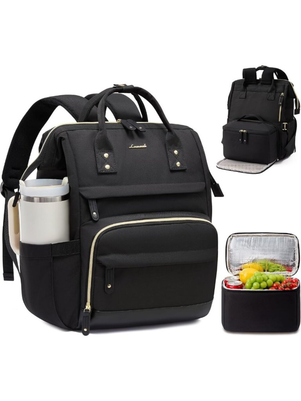 Stylish Insulated Lunch Backpack for Women, 15.6" Laptop Cooler Bag